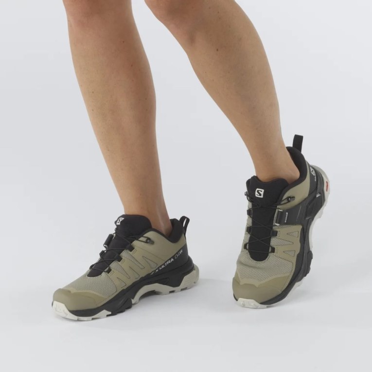 Black / Olive Salomon X Ultra 4 Women's Hiking Shoes | IE BH0741